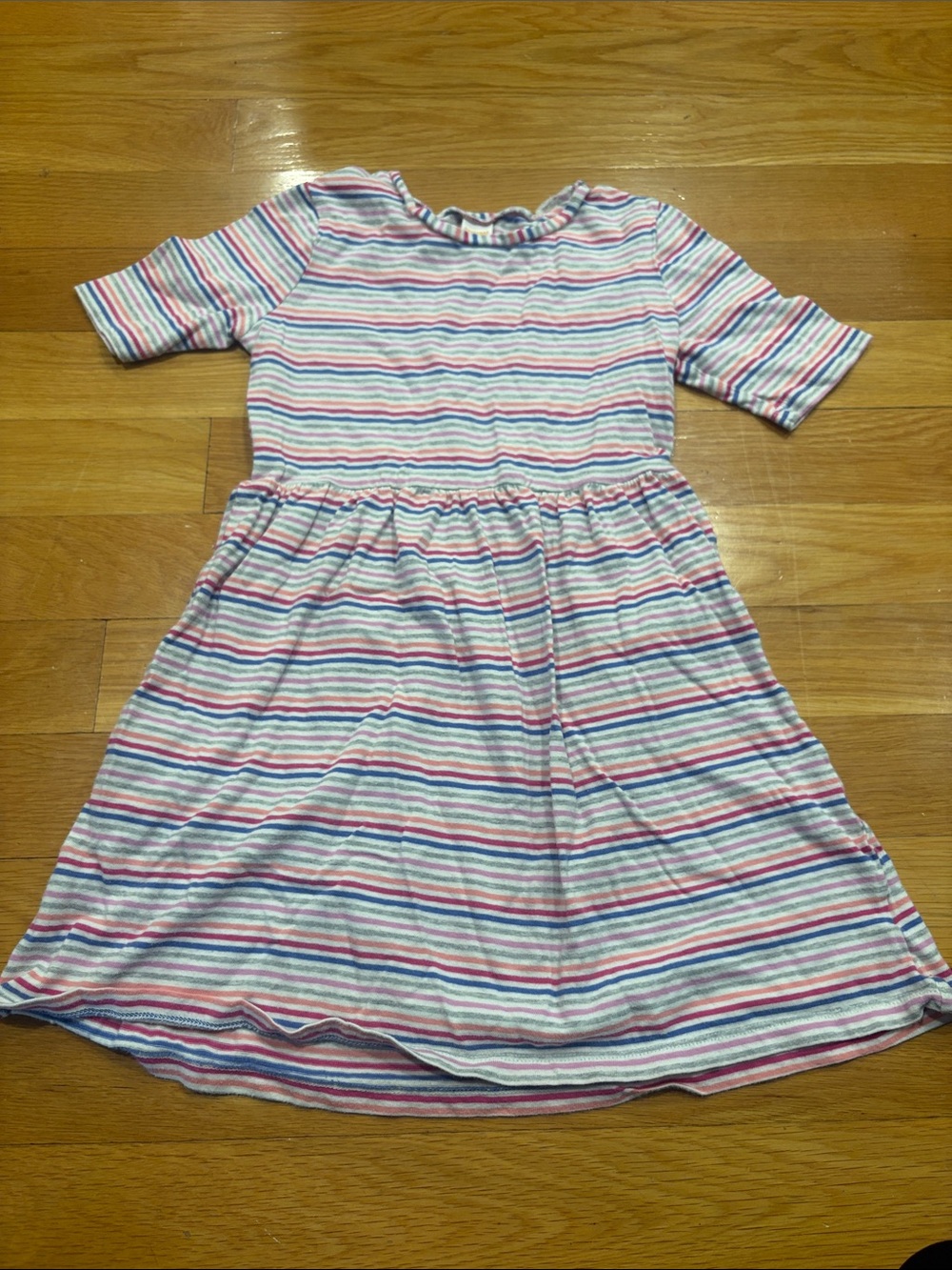 Gymboree Striped Cotton Dress in Pink, Blue, Green